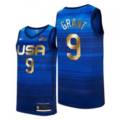 USA Dream Team 9 Jerami Grant 2021 Tokyo Olymipcs Nike Basketball Jersey Blue