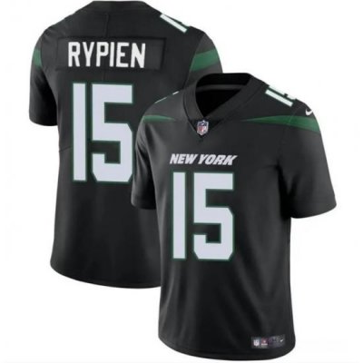 Men New York Jets 15 Brett Rypien Black Vapor Untouchable Limited Stitched Jersey