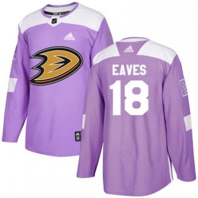 Youth Adidas Anaheim Ducks 18 Patrick Eaves Authentic Purple Fights Cancer Practice NHL Jersey