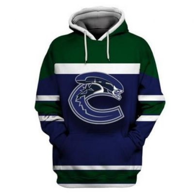 Men Vancouver Canucks Blue All Stitched Hooded Sweatshirt