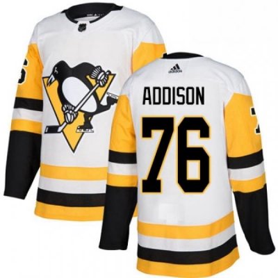 Youth Adidas Pittsburgh Penguins 76 Calen Addison Authentic White Away NHL Jersey