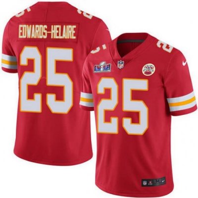 Nike Chiefs 25 Clyde Edwards Helaire Red Team Color Youth Bound Stitched NFL Vapor Untouchable Limited 2024 Super Bowl LVIII Jersey