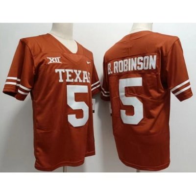 Men Texas Longhorns #5 Bijan Robinson Nike NCAA Stitched Orange Football Jersey