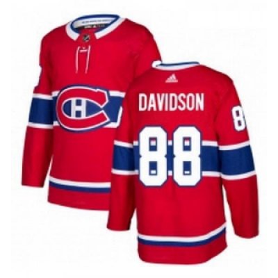 Youth Adidas Montreal Canadiens 88 Brandon Davidson Authentic Red Home NHL Jersey