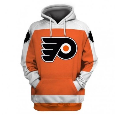 Men Philadelphia Flyers Orange All Stitched Hooded Sweatshirt