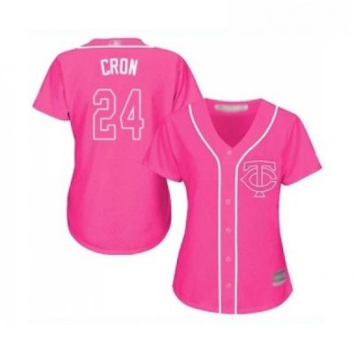 Womens Minnesota Twins 24 C J Cron Replica Pink Fashion Cool Base Baseball Jersey