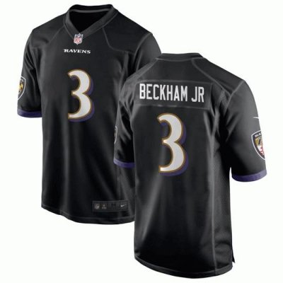 Youth Nike Baltimore Ravens #3 Beckham Jr Black NFL Vapor Limited Jerseys