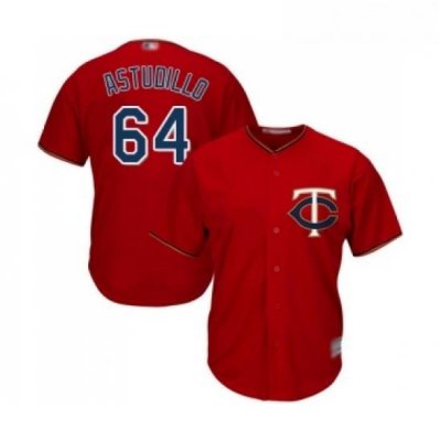 Youth Minnesota Twins 64 Willians Astudillo Replica Scarlet Alternate Cool Base Baseball Jersey