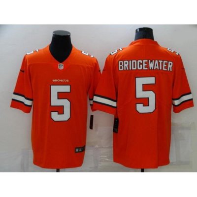 Nike Denver Broncos 5 Teddy Bridgewater Orange Color Rush Limited Jersey