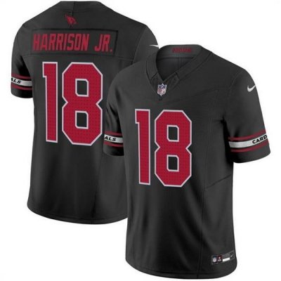 Men Arizona Cardinals 18 Marvin Harrison Jr Black 2024 Draft F U S E  Vapor Untouchable Limited Stitched Football Jersey