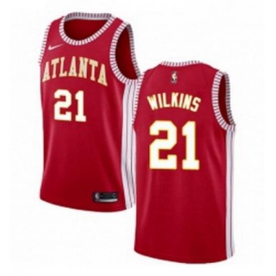 Womens Nike Atlanta Hawks 21 Dominique Wilkins Authentic Red NBA Jersey Statement Edition