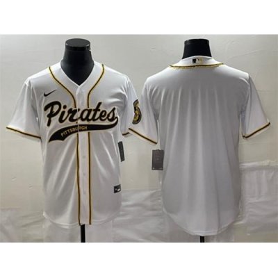 Men Pittsburgh Pirates Blank White Cool Base Stitched Baseball Jersey