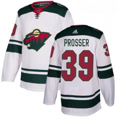 Youth Adidas Minnesota Wild 39 Nate Prosser Authentic White Away NHL Jersey