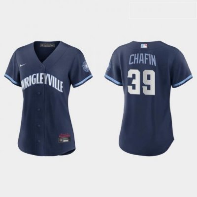 Chicago Cubs 39 AndreW Chafin Women Nike 2021 City Connect Navy MLB Jersey