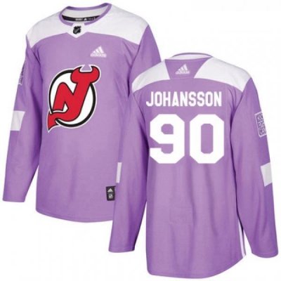 Youth Adidas New Jersey Devils 90 Marcus Johansson Authentic Purple Fights Cancer Practice NHL Jersey