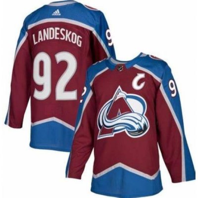 Men's Colorado Avalanche #92 Gabriel Landeskog Burgundy With C Patch Stitched Jersey