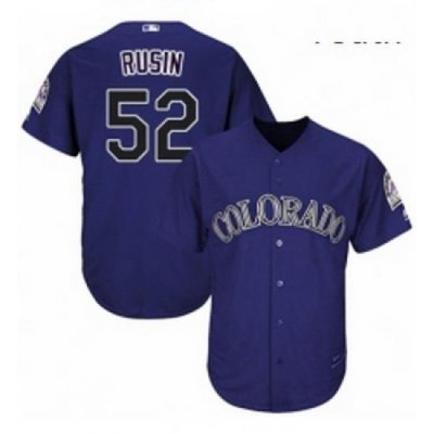 Youth Majestic Colorado Rockies 52 Chris Rusin Authentic Purple Alternate 1 Cool Base MLB Jersey