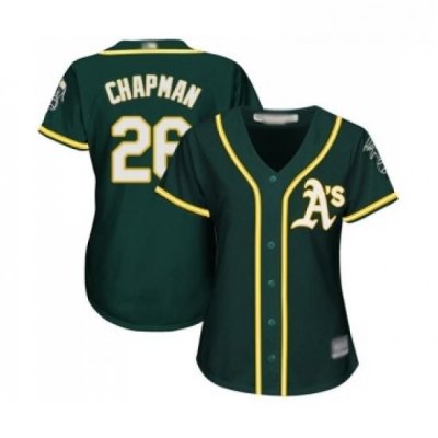 Womens Oakland Athletics 26 Matt Chapman Replica Green Alternate 1 Cool Base Baseball Jersey