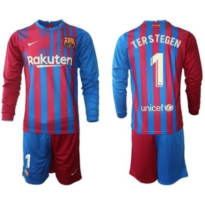 Men Barcelona Long Sleeve Soccer Jerseys 586