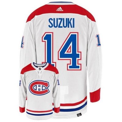 Men Montreal Canadiens 14 Nick Suzuki White Stitched Jerse