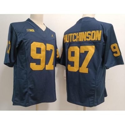 Men Women Youth Michigan Wolverines #7 Aidan Hutchinson Navy 2023 F U S E Stitched NCAA Jersey