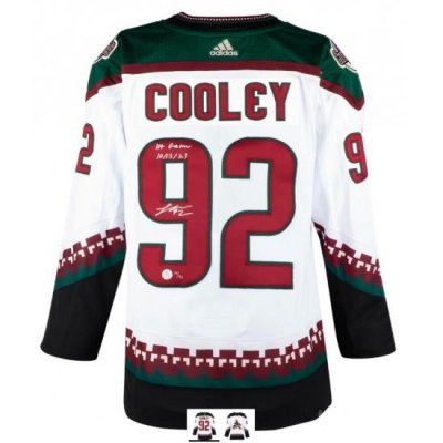 Men Arizona Coyotes #92 Logan Cooley Adidas Authentic Alternate Jersey white