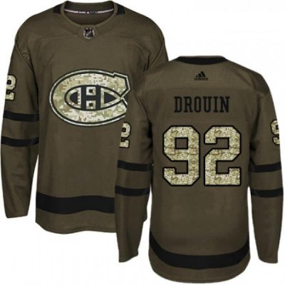 Youth Adidas Montreal Canadiens 92 Jonathan Drouin Premier Green Salute to Service NHL Jersey