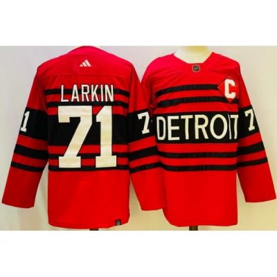 Men Detroit Red Wings 71 Dylan Larkin 2022 23 Reverse Stitched Jersey