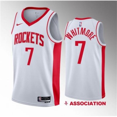 Men Houston Rockets 7 Cam Whitmore White 2023 Draft Association Edition Stitched Basketball Jersey