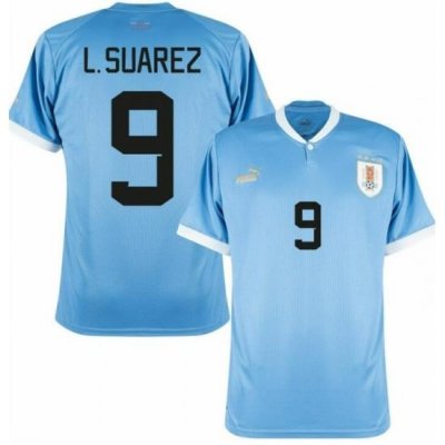 Men Uruguay #9 Luis Suarez Soccer 2024 Jersey Blue III