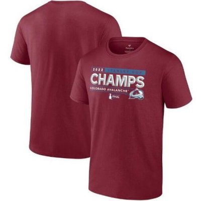 Men Colorado Avalanche Burgundy 2022 Stanley Cup Champions Winger T Shirt