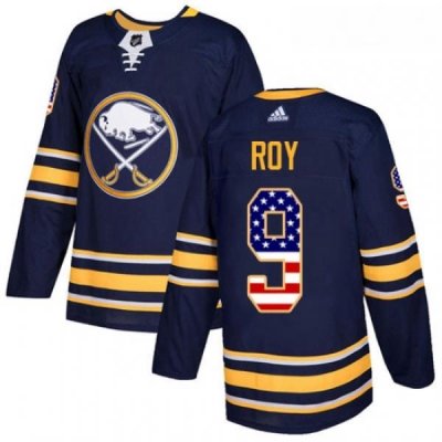 Youth Adidas Buffalo Sabres 9 Derek Roy Authentic Navy Blue USA Flag Fashion NHL Jersey