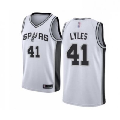 Youth San Antonio Spurs 41 Trey Lyles Swingman White Basketball Jersey Association Edition