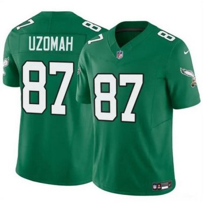 Youth Philadelphia Eagles 87 C J  Uzomah Green 2023 F U S E Vapor Untouchable Throwback Limited Stitched Football Jersey