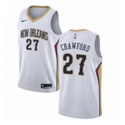 Youth Nike New Orleans Pelicans 27 Jordan Crawford Swingman White Home NBA Jersey Association Edition