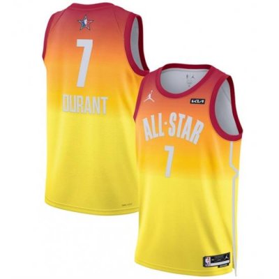 Men 2023 All Star 7 Kevin Durant Orange Game Swingman Stitched Basketball Jersey