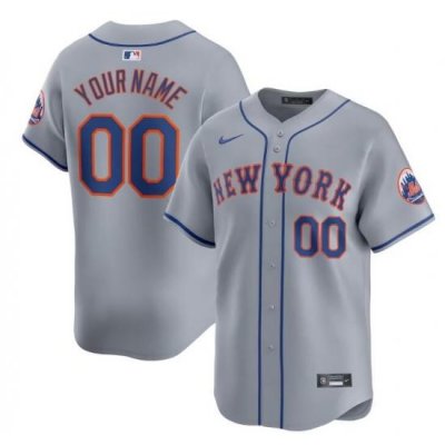 Men Women youth New York Mets Active Player Custom Grey 2024 Away Limited Stitched Baseball Jersey