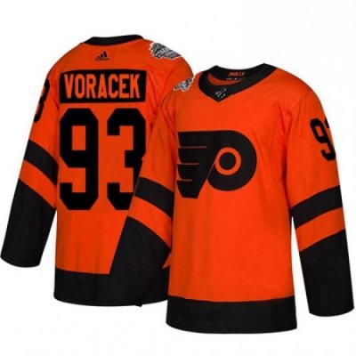 Youth Adidas Philadelphia Flyers 93 Jakub Voracek Orange Authentic 2019 Stadium Series Stitched NHL Jersey