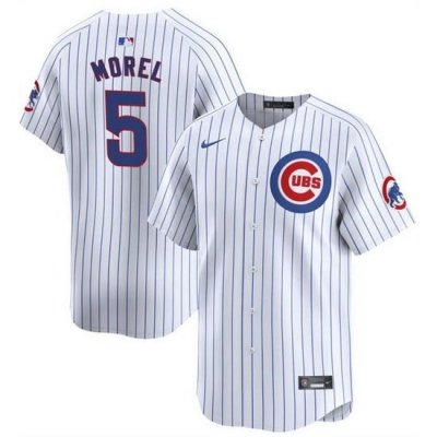 Men Chicago Cubs 5 Christopher Morel White 2024 Home Limited Stitched Baseball Jersey