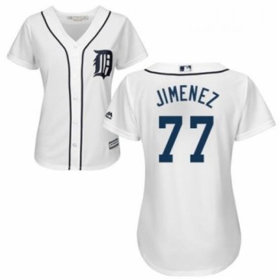 Womens Majestic Detroit Tigers 77 Joe Jimenez Replica White Home Cool Base MLB Jersey