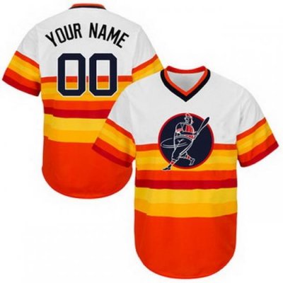 Men Women Youth Toddler All Size Houston Astros Orange Customized Throwback New Design Jersey