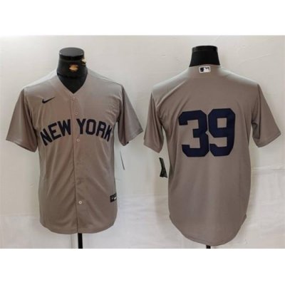 Men New York Yankees 39 Jose Trevino Grey Cool Base Stitched Baseball Jersey