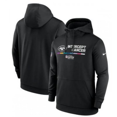 Men New York Jets 2022 Black Crucial Catch Therma Performance Pullover Hoodie