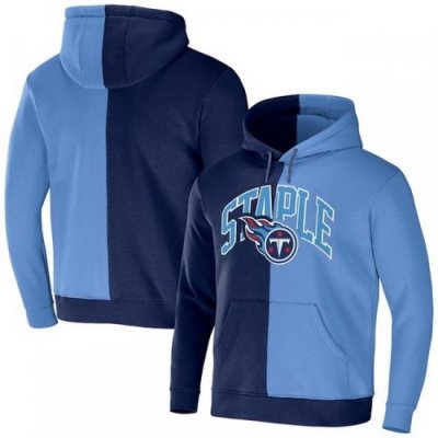 Men Tennessee Titans Navy Blue Split Logo Pullover Hoodie