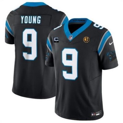 Men Carolina Panthers 9 Bryce Young Black 2023 F U S E  With 1 Star C Patch And John Madden Patch Vapor Limited Stitched Football Jersey