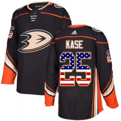 Youth Adidas Anaheim Ducks 25 Ondrej Kase Authentic Black USA Flag Fashion NHL Jersey