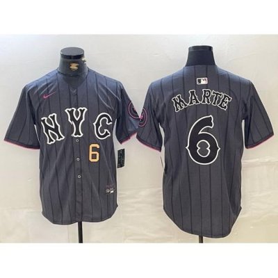 Men New York Mets Graphite 2024 City Connect Limited Stitched Baseball Jersey 2