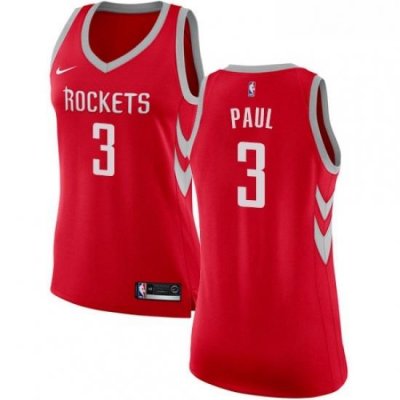 Womens Nike Houston Rockets 3 Chris Paul Authentic Red Road NBA Jersey Icon Edition