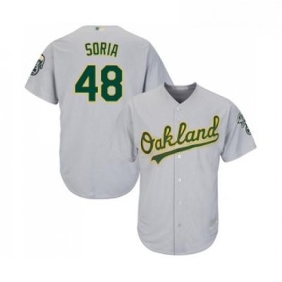 Youth Oakland Athletics 48 Joakim Soria Replica Grey Road Cool Base Baseball Jersey