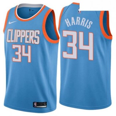 Youth Nike Los Angeles Clippers 34 Tobias Harris Swingman Blue NBA Jersey City Edition